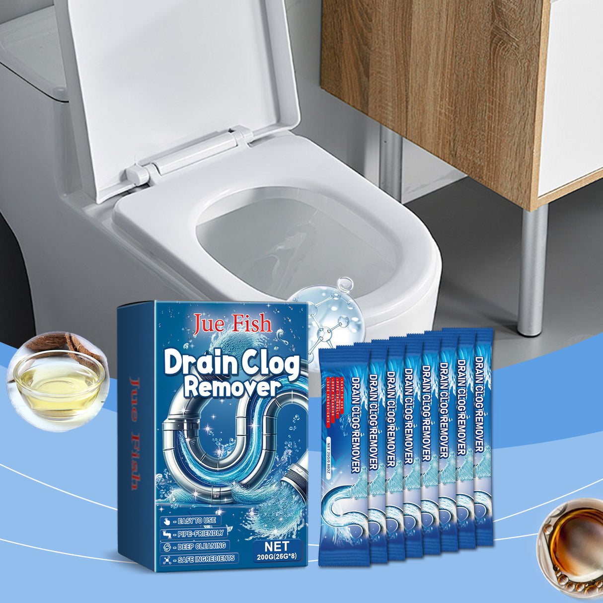 Pipe Dredging Cleaning Powder Clean Dissolves Drain Pipe Powder Oil, Clogs And Deodorizes - V.I.P Digital Presence