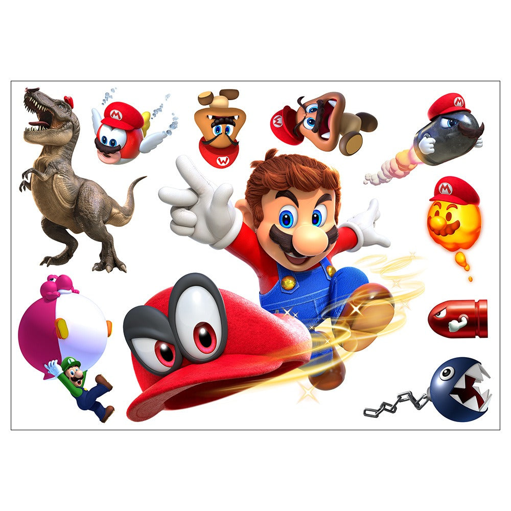 Mario stickers Super Mario stickers Children's room cartoon self-adhesive waterproof stickers wall stickers - V.I.P Digital Presence