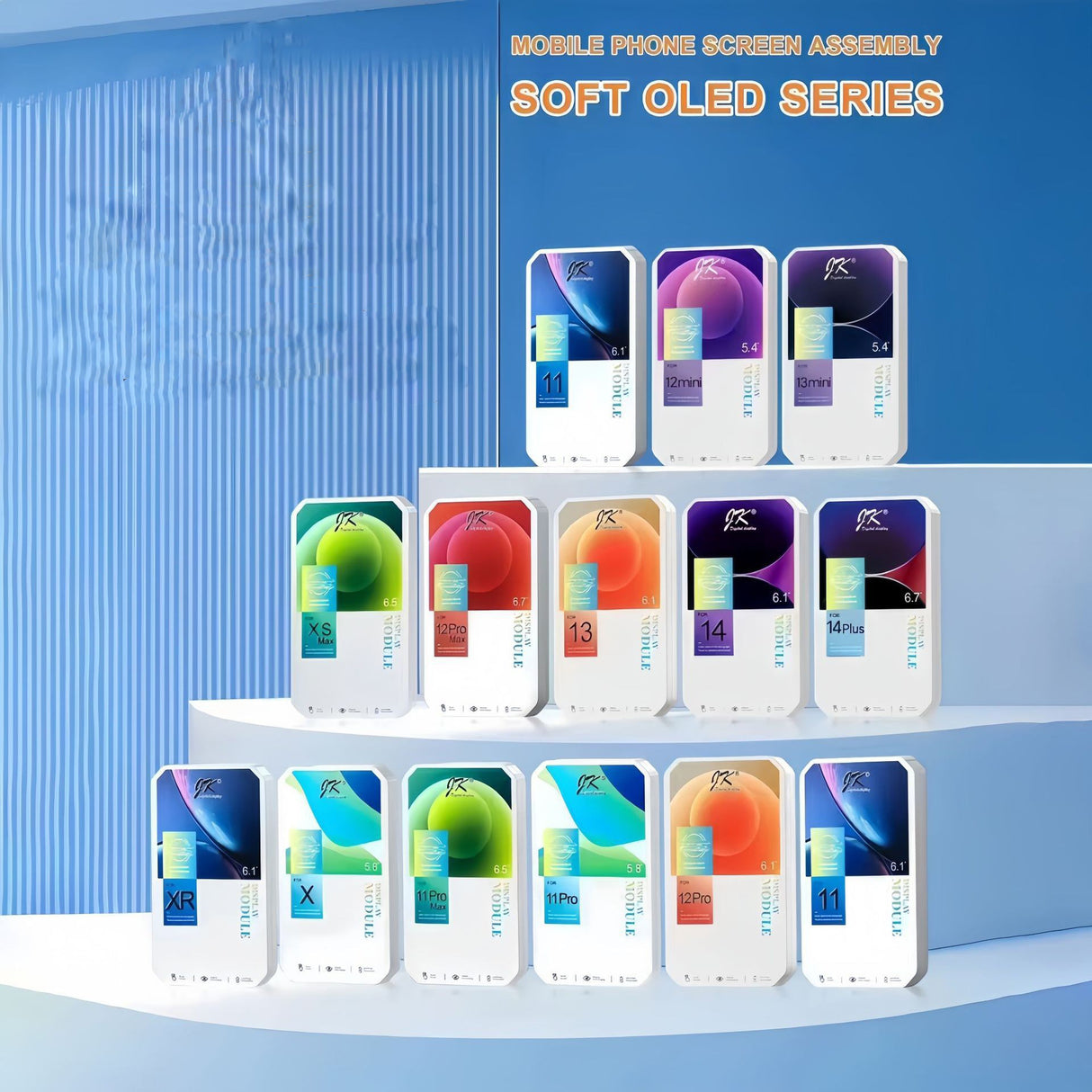 Pantalla GX JK amoled LCD Display For iPhone X 12 13 15 Pro max LCD Display Touch Screen Digitizer Assembly For 14 11 XR XS Max - V.I.P Digital Presence