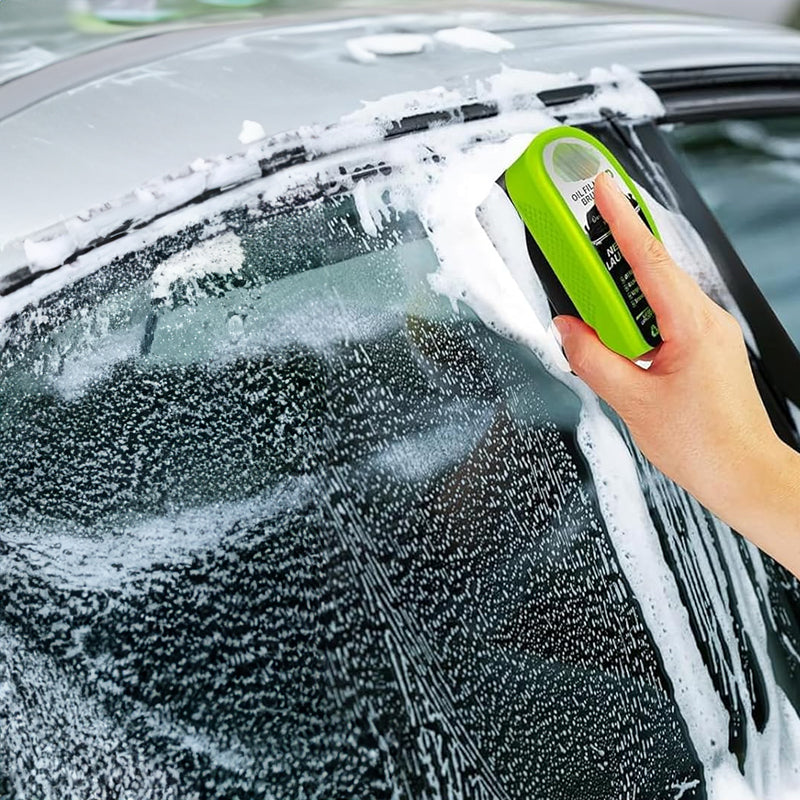 Car Glass Oil Film Remover with Sponge Cleaning Brush, Ideal for Front Inner Windshield Cleaning - V.I.P Digital Presence