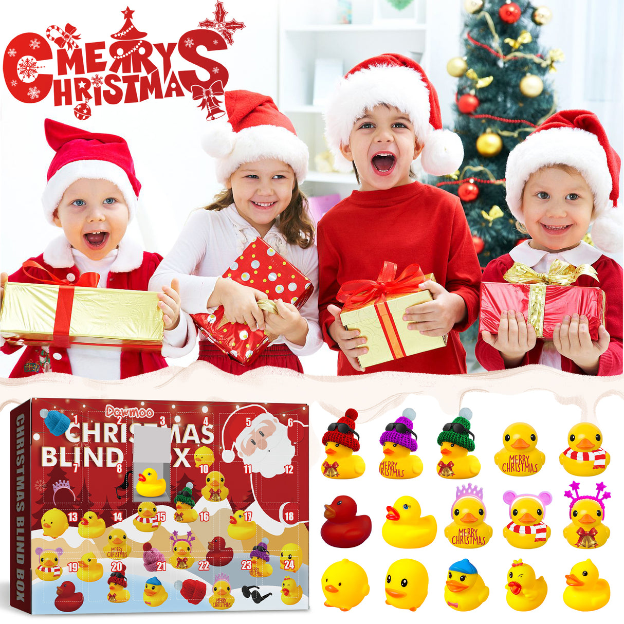 Christmas Blind Box, 24 Grid Cartoon Gift Ducklings Blind Box - V.I.P Digital Presence