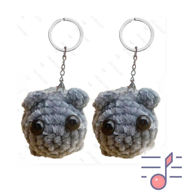 Chenille singing sad hamster keychain pendant Hamster emotional comfort doll - V.I.P Digital Presence