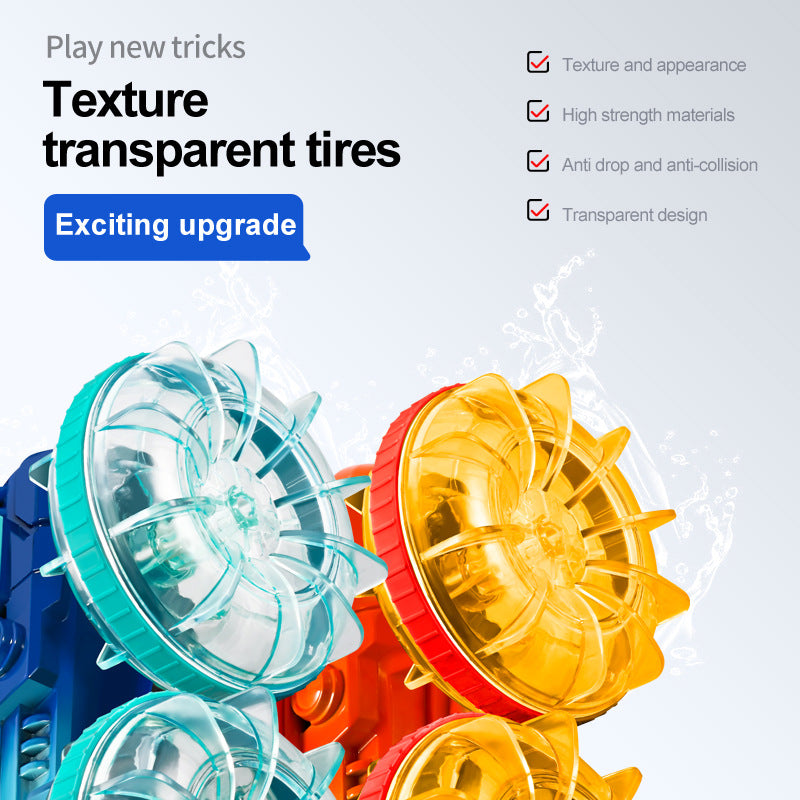 Colorful light wheel double-sided stunt amphibious remote control car watch dual control four-wheel drive power - V.I.P Digital Presence