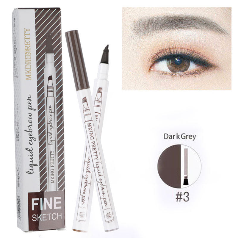 Makeup Micro Sculpture Fine Grain Eyebrow Pen Four Fork Eyebrow Pen Anti Sweating and Non Staining Liquid Eyebrow Pen Four Head - V.I.P Digital Presence