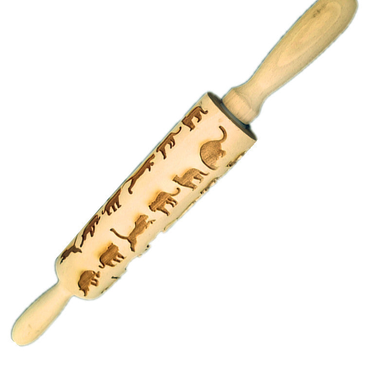 Wooden Rolling Pin Beech Wood Laser Engraved Printing Rolling Pin Christmas Flip Sugar Cookie Pressing Stick - V.I.P Digital Presence