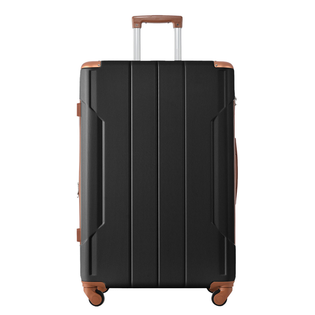 Hardshell Luggage Spinner Suitcase with TSA Lock Lightweight Expandable 24'' (Single Luggage) Black Brown + ABS + 24 Inch