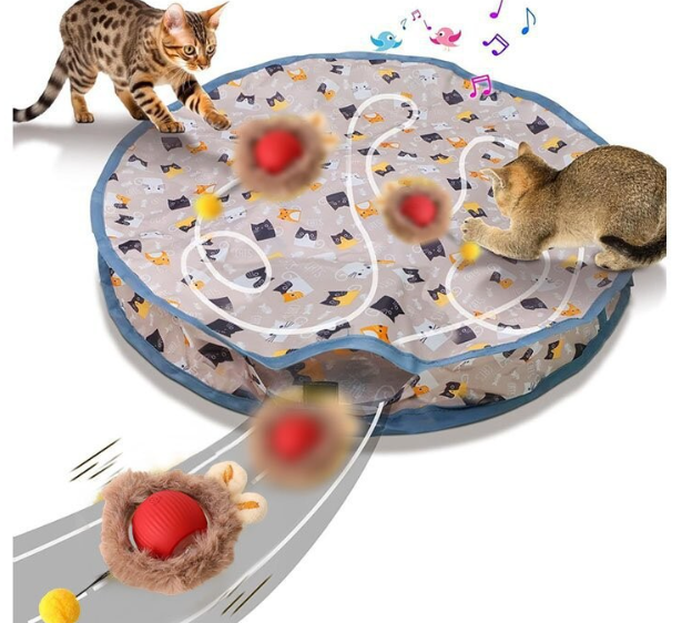 New Arrival Motion Activated Chirping Cat Toy Ball Hunting Cover Play Mat Christmas Interactive Toys For Cats To Play - V.I.P Digital Presence