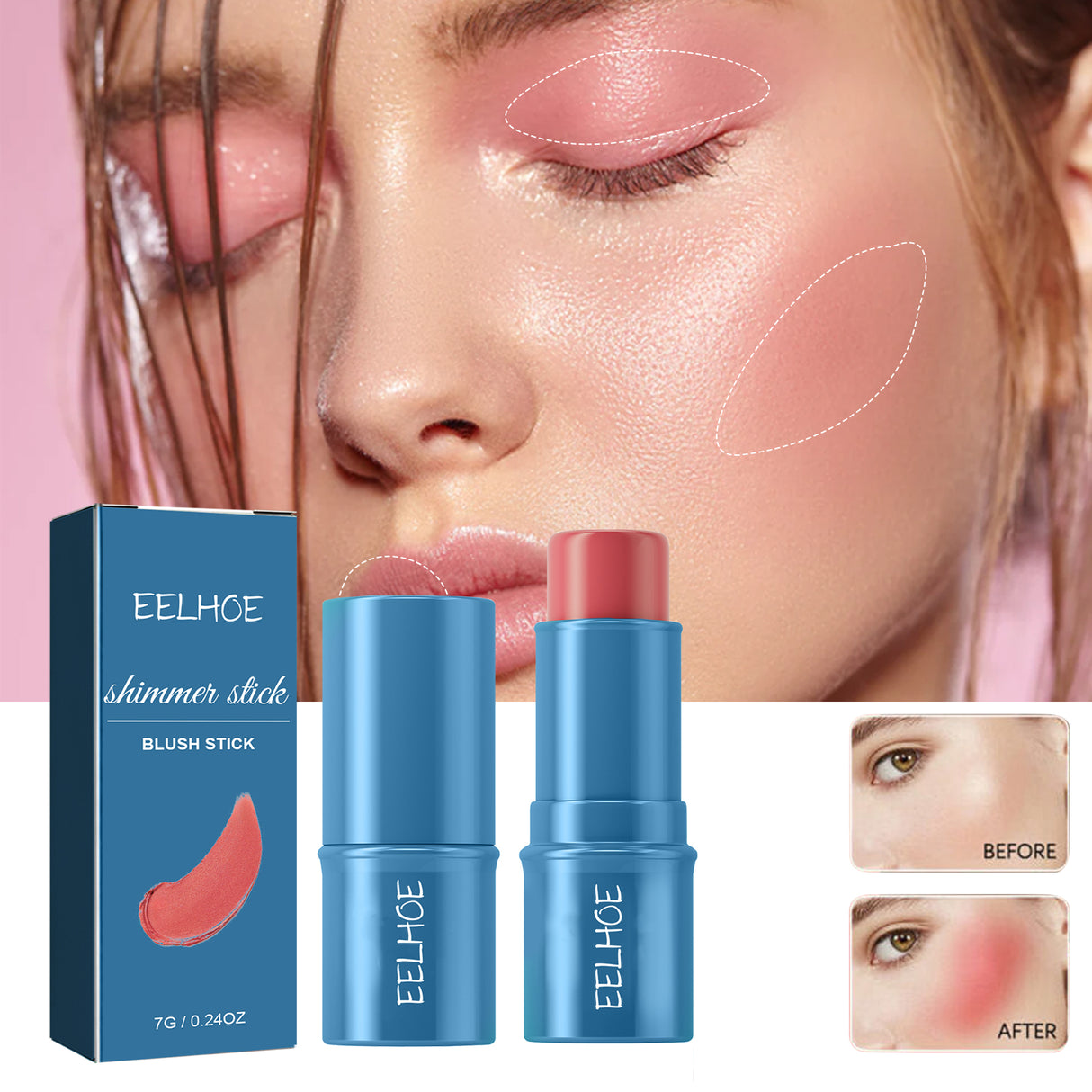 Blush Stick, Three-Dimensional Brightening Natural Waterproof Lightweight Lazy Body Contouring Cream - V.I.P Digital Presence