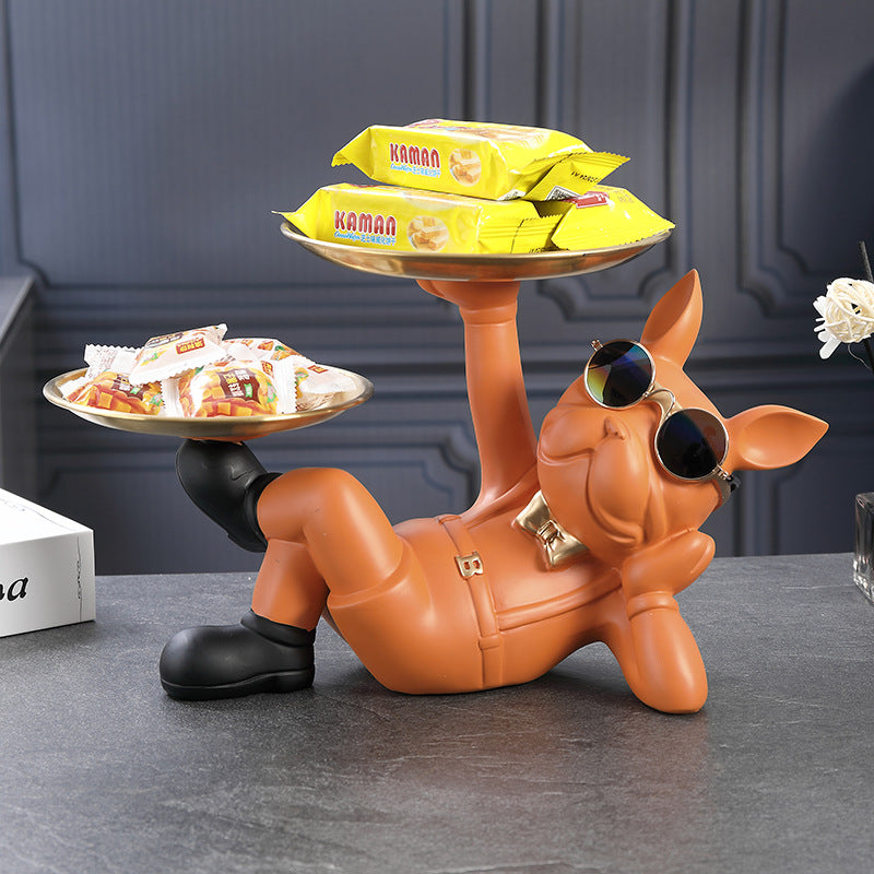 Creative Wealth Dog Ornament Entrance Key Storage Tray Desktop Candy Plate Home Decoration - V.I.P Digital Presence