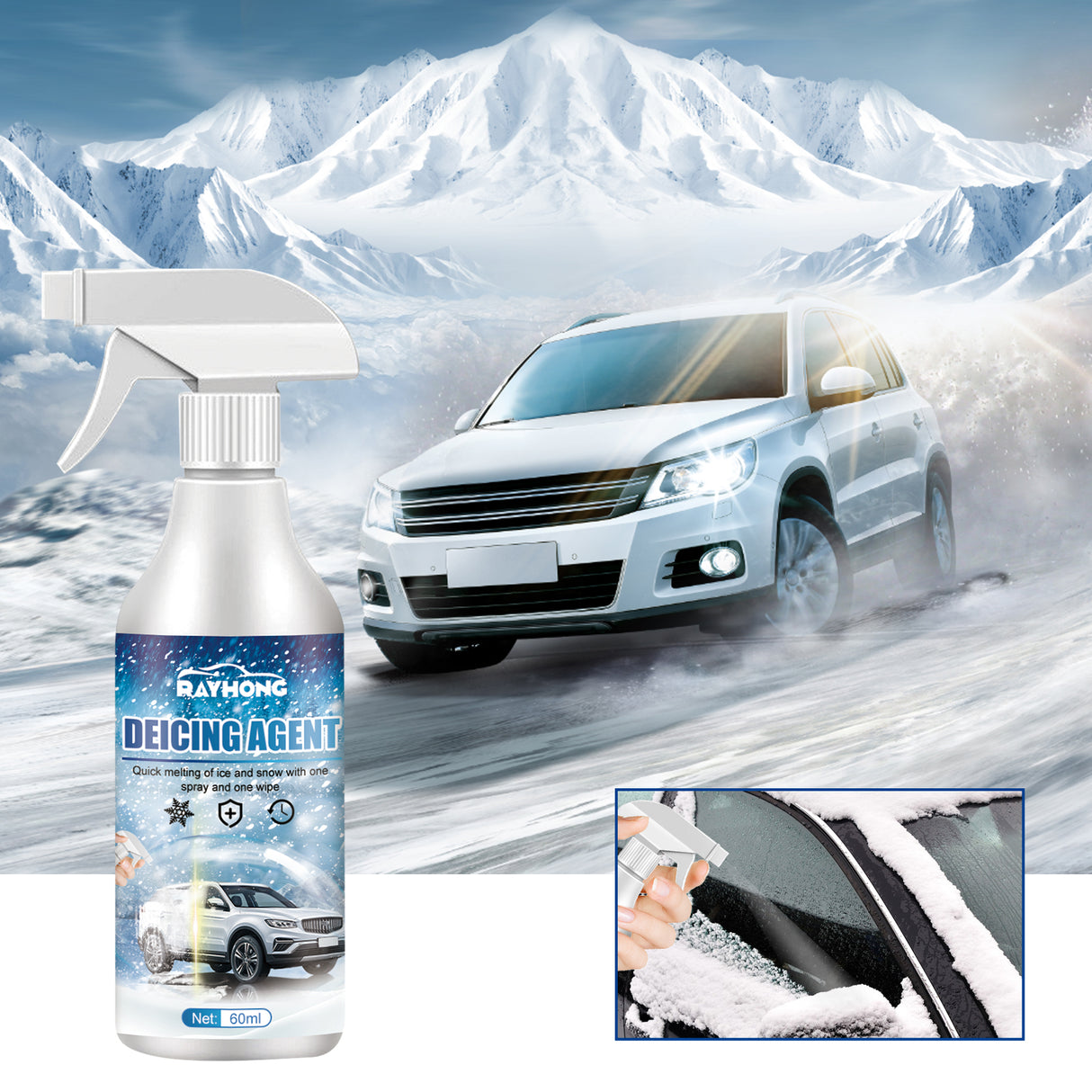 Melting Snow Remover Quick Melting Snow Remover For Car Glass In Winter Front Windshield And Window Snow Preventer - V.I.P Digital Presence