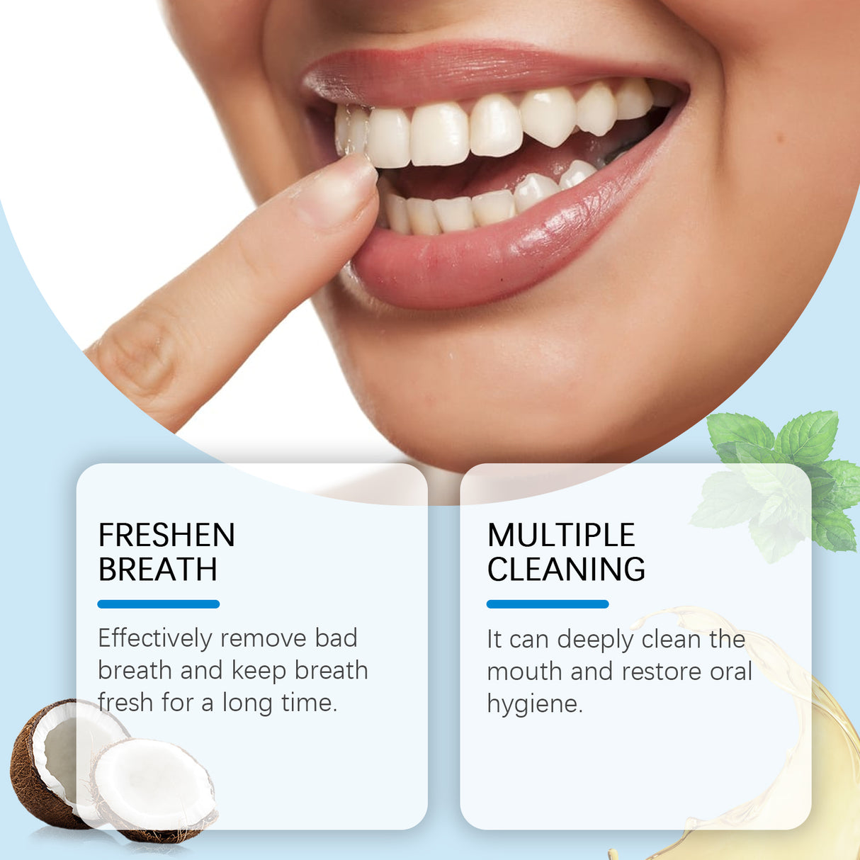 Mouth Coconut Mouthwash Fresh Breath Clean Odor Stains Stains And Beautiful Teeth Mouthwash - V.I.P Digital Presence