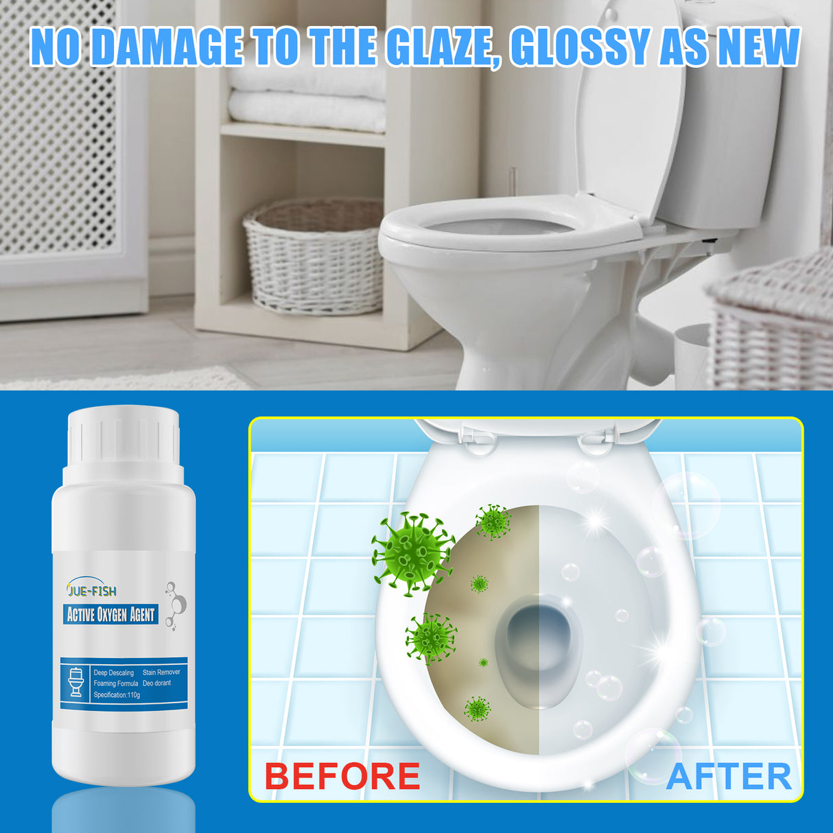 Toilet Reactive Oxygen, Toilet Decontamination Detergent Household Toilet Cleaner - V.I.P Digital Presence