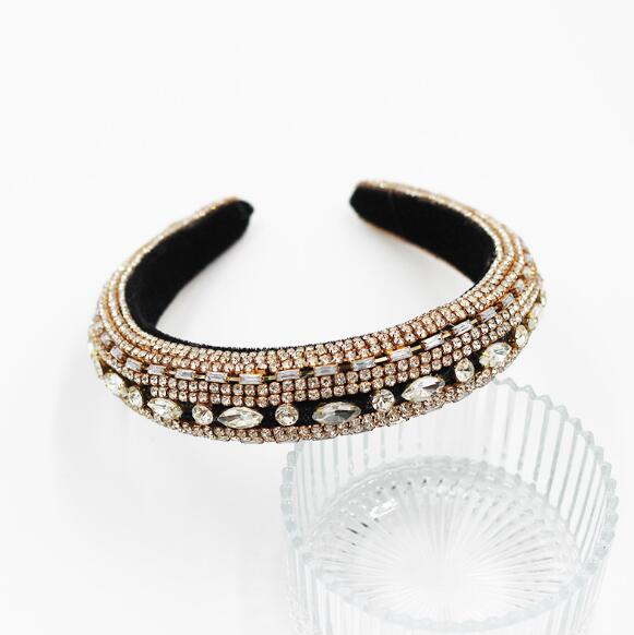 Baroque Full Crystal Hair Bands For Women Lady Luxury Shiny Padded Diamond Headband Hair Hoop Fashion Hair Accessories - V.I.P Digital Presence