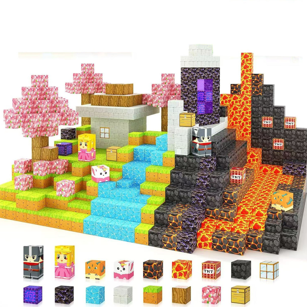 My Building World Magnetic Cube DIY Cherry Blossom Mountain Children's Educational Puzzle Assembly Toy Gift - V.I.P Digital Presence