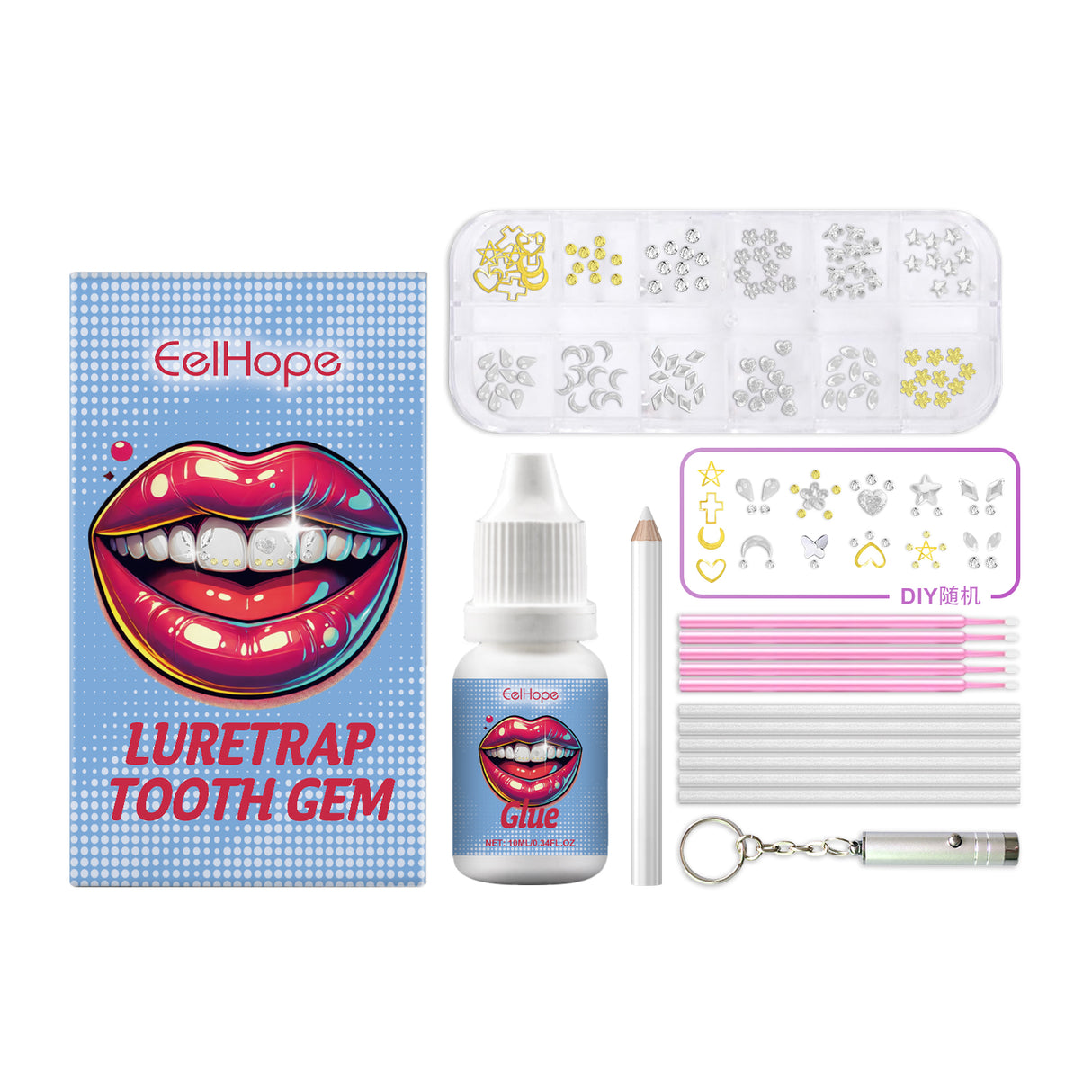 Dental Beauty Set Diy Fashion Dental Decoration Drill Personality Sparkle Light Up Smile Style - V.I.P Digital Presence