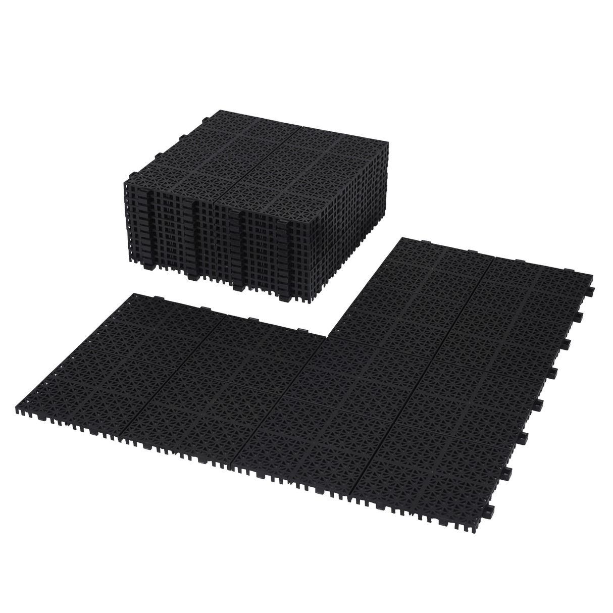 12 x 12 inch black interlocking deck tiles, plastic waterproof, weighing up to 6613 pounds, with a rose pattern pack of 12 - V.I.P Digital Presence