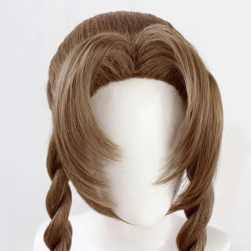 Aerith Gainsborough Wig FF VII 7 Remake Cosplay Brown Braid Long Heat Resistant Synthetic Hair Halloween Costume + Free Wig Cap - V.I.P Digital Presence