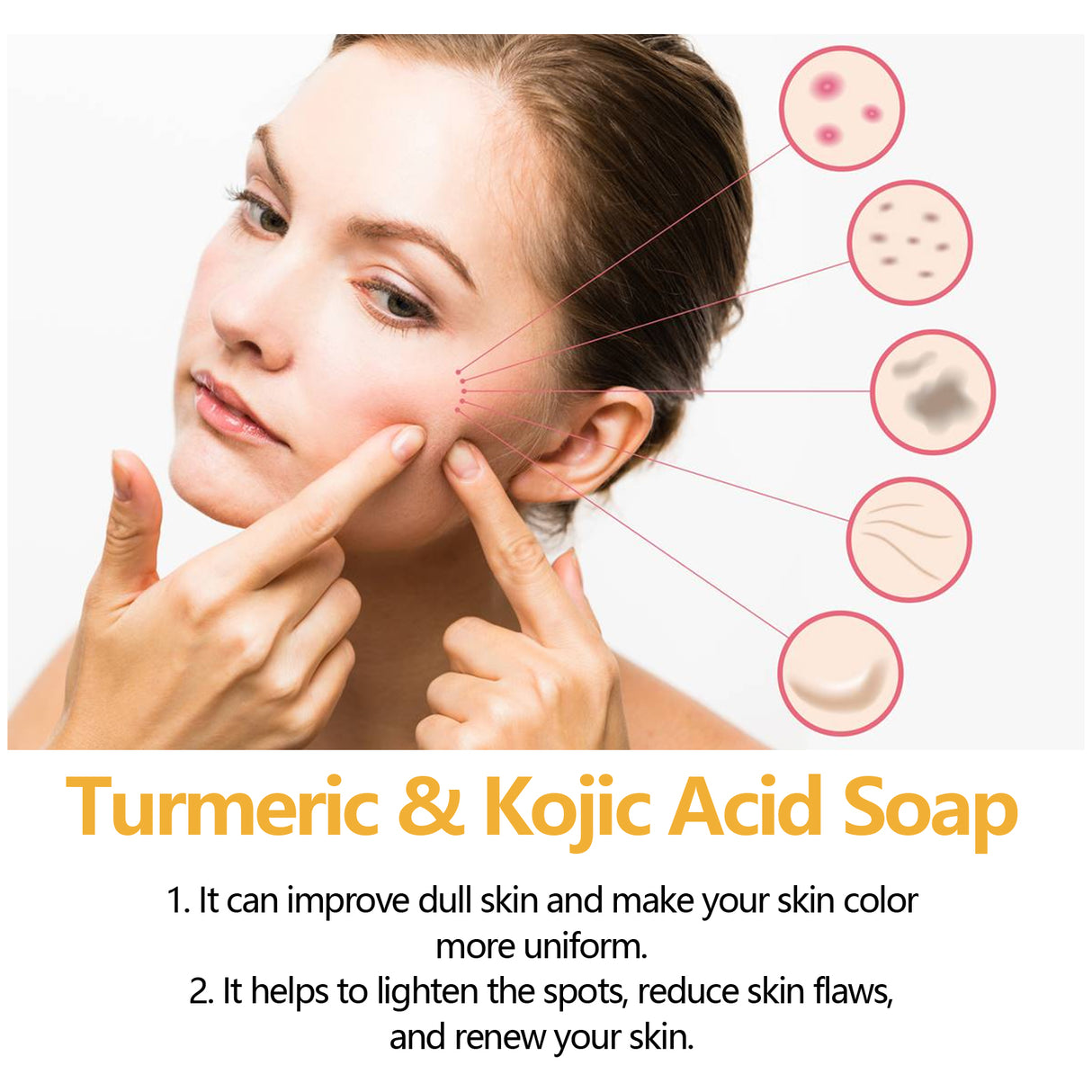 Turmeric & Kojic Acid Soap, Gently Clean Face Fade Spots Brighten Skin Tone Moisturize And Moisturize Even Skin Tone - V.I.P Digital Presence