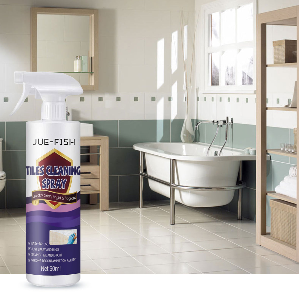 Jue-fish Tile Cleaning Spray, Kitchen Bathroom Wall Floor Tile Decontaminating Cleaning Spray - V.I.P Digital Presence