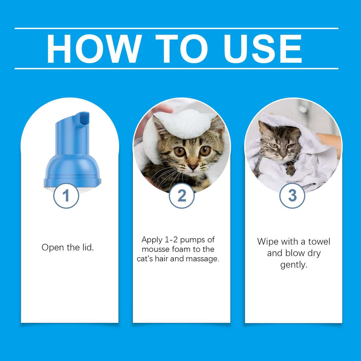 Cat Cleaning Mousse With Kitty Cleaning Foam Pet Care Gentle Non-Irritating Cleaning Mousse - V.I.P Digital Presence