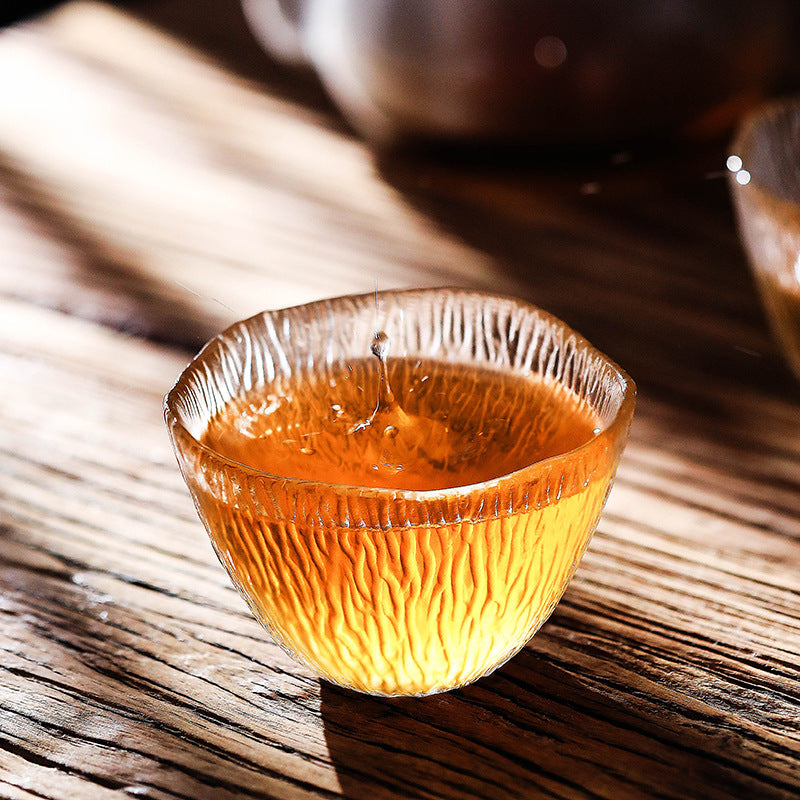 Small personal cup tea tasting cup hammer patterned kung fu heat-resistant glass single cup small cup tea cup - V.I.P Digital Presence