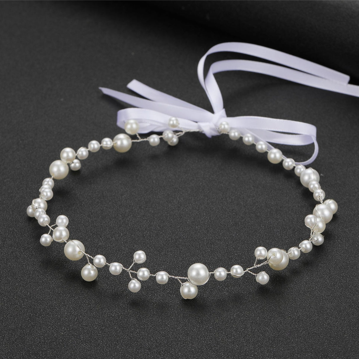 Bride Wedding Hair Accessories Simple Pearl Soft Chain Headband - V.I.P Digital Presence