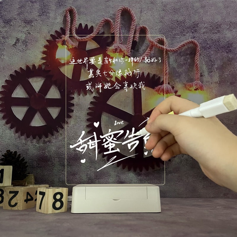 Take Down Notes And Light Up Your Space Transparent Luminous Acrylic Noteboard - V.I.P Digital Presence