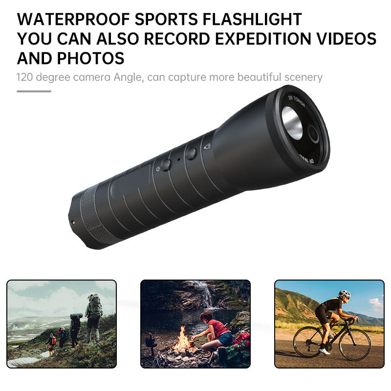 Outdoor HD Video Night Vision Flashlight Camera Waterproof Helmet Camera - V.I.P Digital Presence