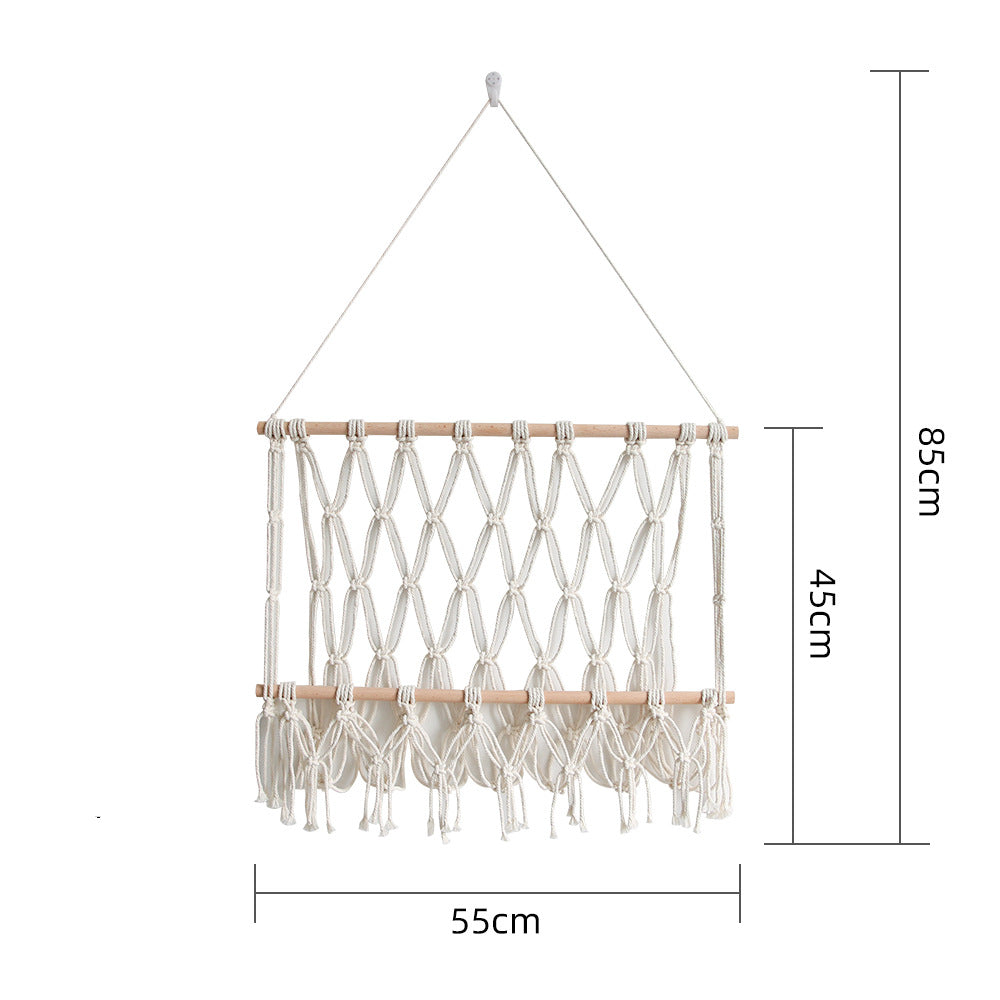 Creative wall decoration cotton rope woven mesh bag toy hammock storage tapestry - V.I.P Digital Presence