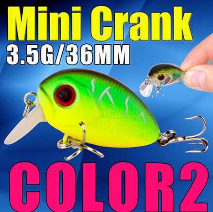 AFISHLURE 36mm 3.5g Crank Bait Hard Plastic Artificial Fishing Lure Fake carp Pesca Wobbler Leurre Peche Isca