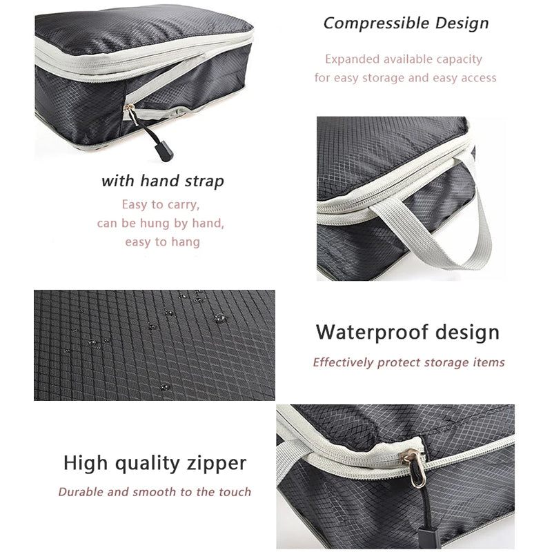 Travel compression packing cubes – ultralight, expandable, for luggage organization - V.I.P Digital Presence
