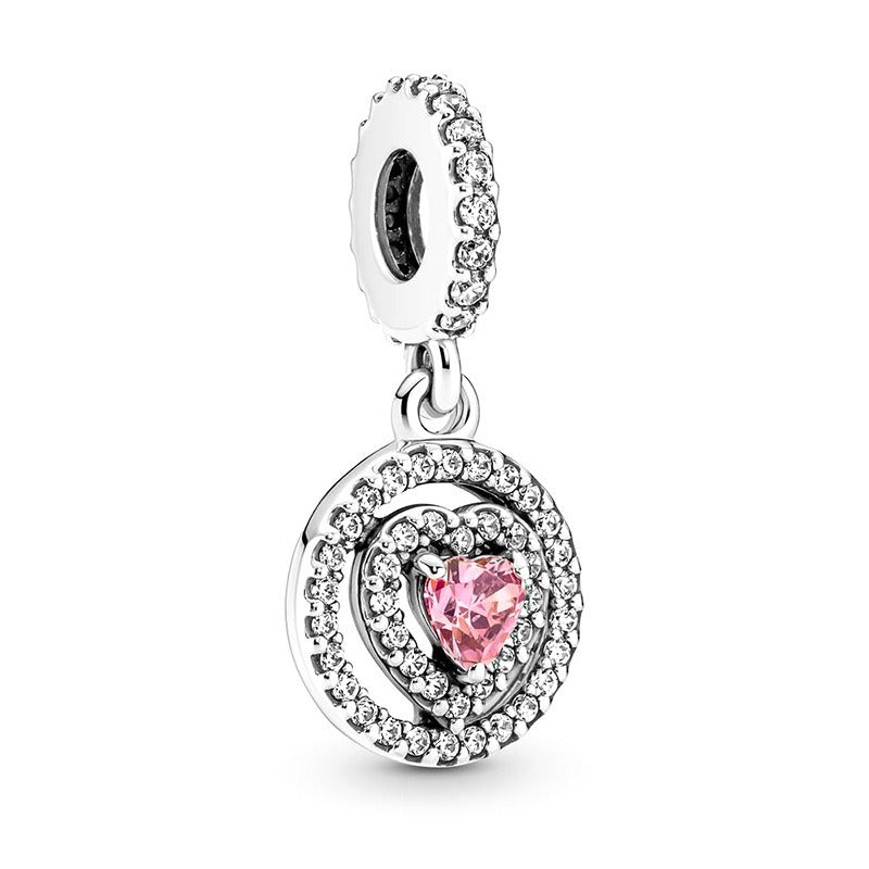 S925 sterling silver eternal confession double surround heart small motorcycle DIY accessories - V.I.P Digital Presence