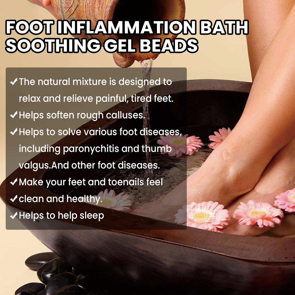Foot Inflammation Bath Soothing Gel Beads, Clean Odor Gray Nail Swelling Repair Bright Nail Care Foot Bath Beads - V.I.P Digital Presence