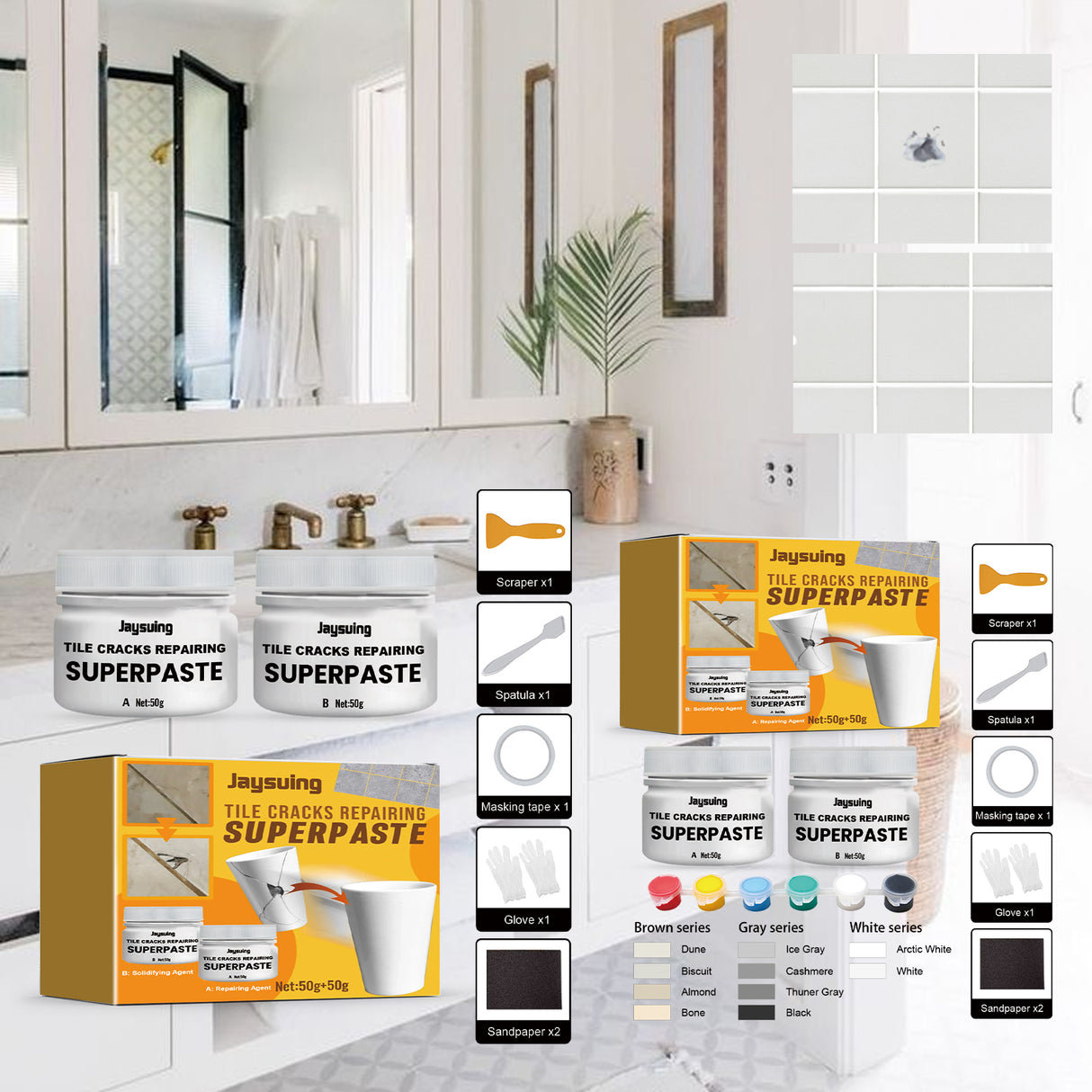 Tile Cracks Repairing Superpaste, Toilet Marble Floor Tile Pit Repair Crack Repair Adhesive Paste - V.I.P Digital Presence