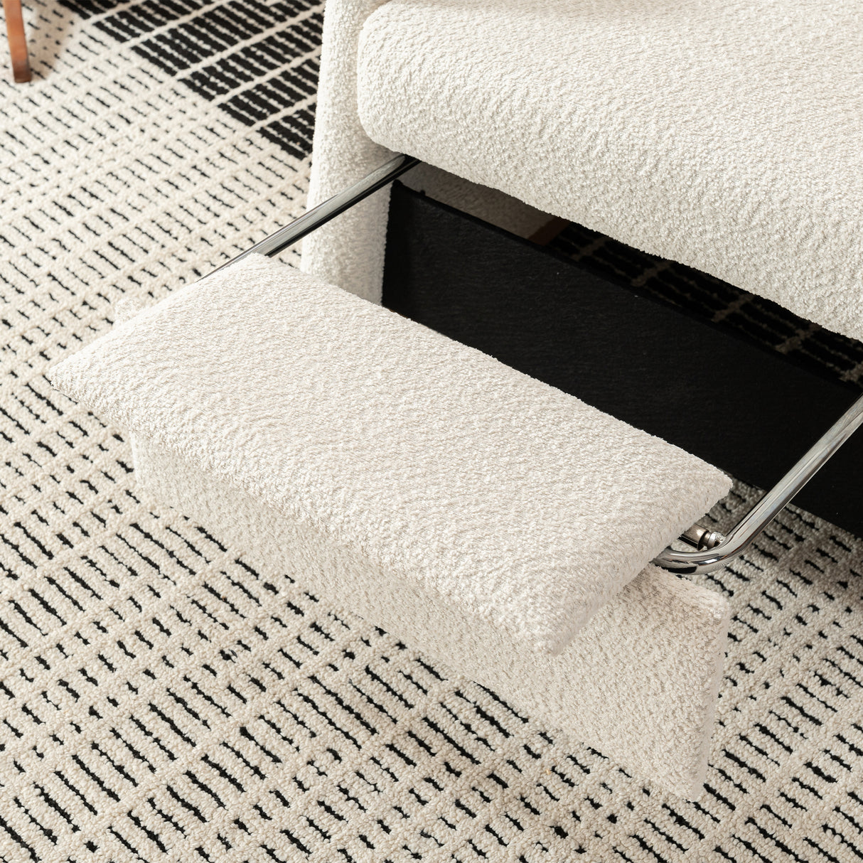 Accent Rocking Chair with Footrest High Back Rubber Wood Rocking Legs Bedroom Living Space 38.6D X 26.8W X 40.6H Inch - V.I.P Digital Presence