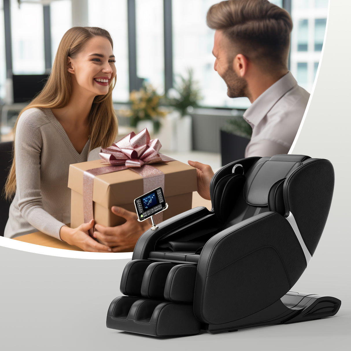 Full body deep tissue massage chair, foot massage, 8 fixed massage rollers, touch screen suitable for 5.1-5.75 feet high (black) - V.I.P Digital Presence