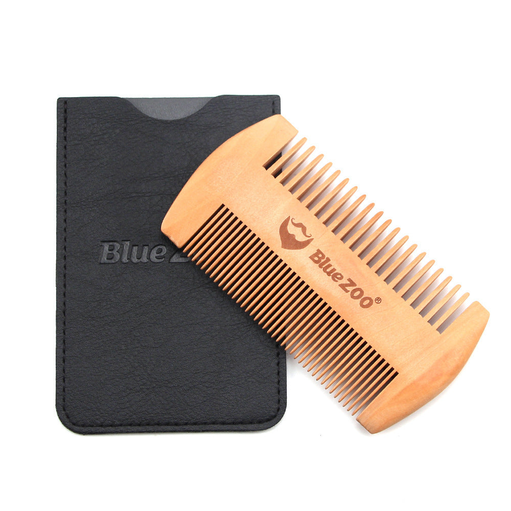 Pear Wood Double-Sided Beard Comb BlueZoo Beard Portable Comb Care And Care Antistatic - V.I.P Digital Presence