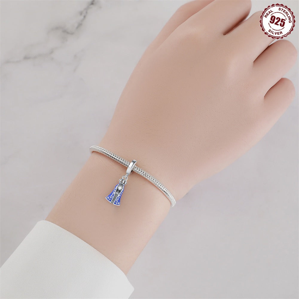 S925 sterling silver pendant beads, religious symbol, Virgin Mary pendant suitable for Pan family bead bracelet - V.I.P Digital Presence