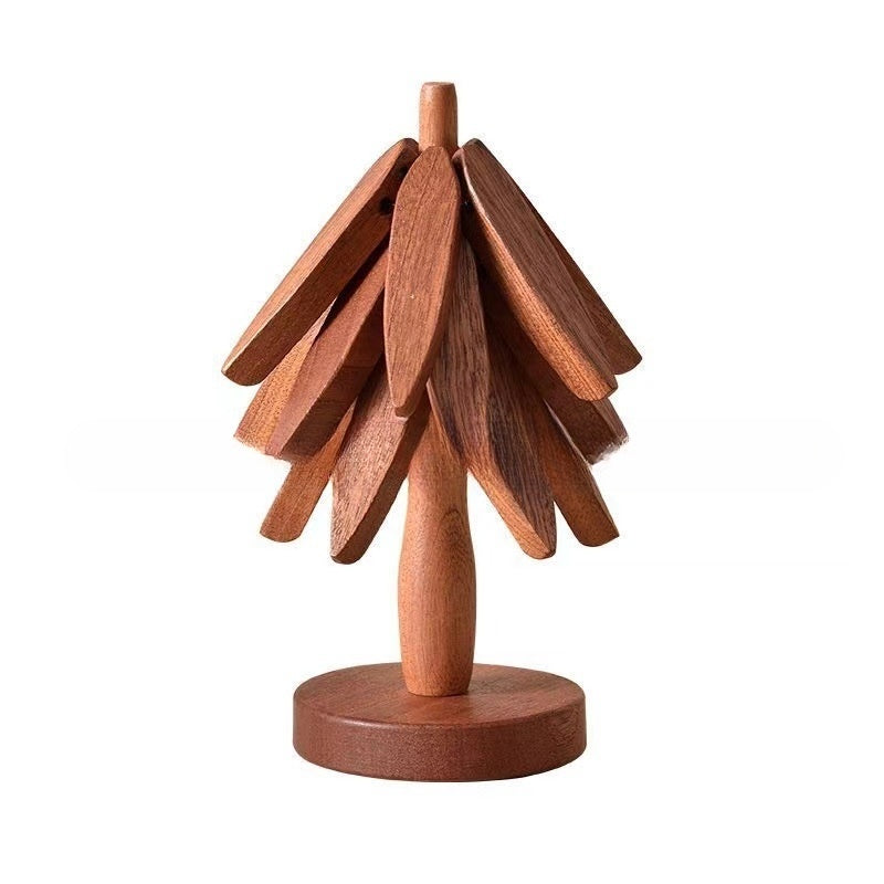 Wooden Creative Walnut Tree Solid Wood Insulation Mat Christmas Tree Insulation Table Mat Household Cup Mat Sand Pot Mat - V.I.P Digital Presence
