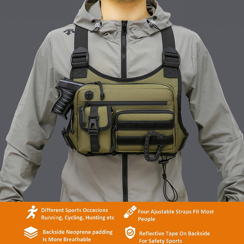 Men's Tactical Chest Bag - EDC Waterproof Anti-Theft Vest for Outdoor Cycling & Running - V.I.P Digital Presence