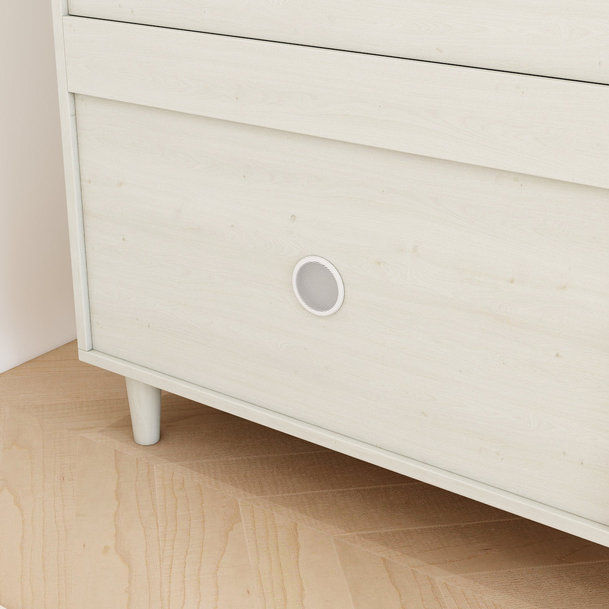 Natural Bohemian style shoe cabinet with 3 rattan flip drawers, 3 square shelves, and 1 storage drawer, white - V.I.P Digital Presence