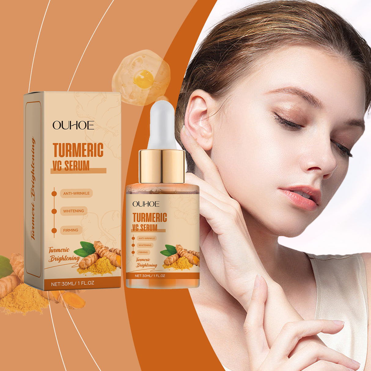 Turmeric Face Essence Hydrating And Moisturizing Gently Moisturizing And Brightening Facial Skin Delicate Care Essence