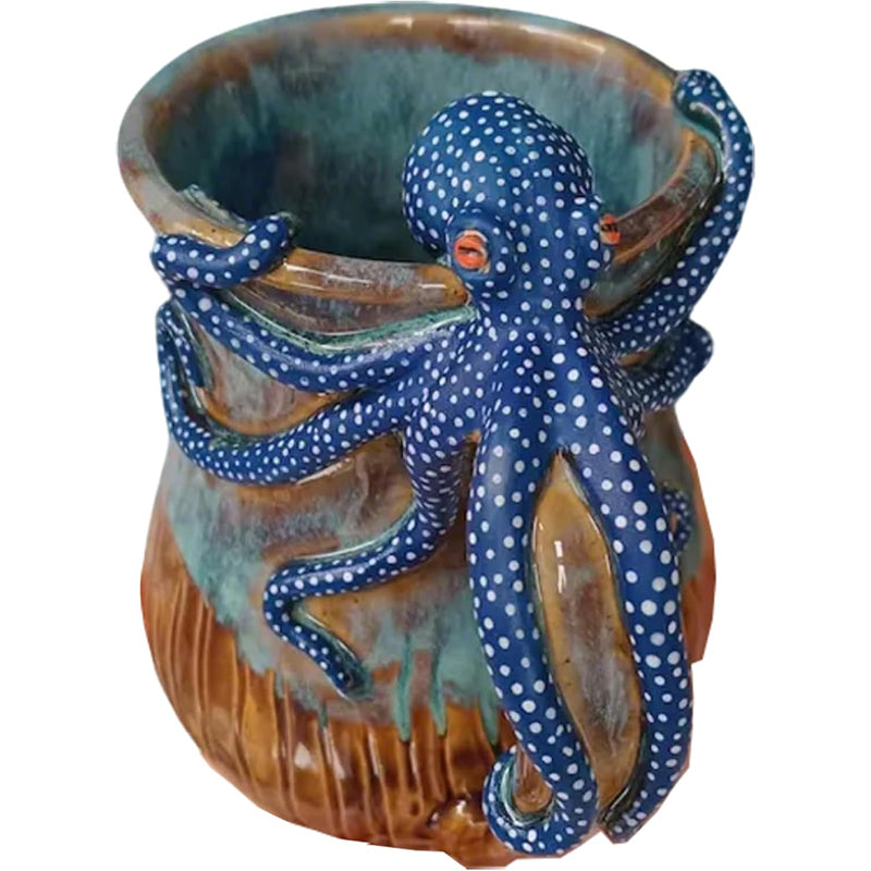 Handmade Deep Blue Octopus Mug. For Hot & Cold Drinks - V.I.P Digital Presence