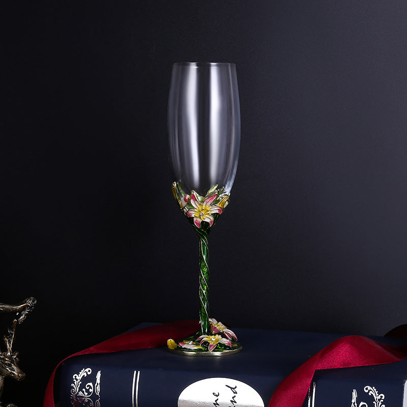 Crystal glass champagne glasses household high footed glasses - V.I.P Digital Presence