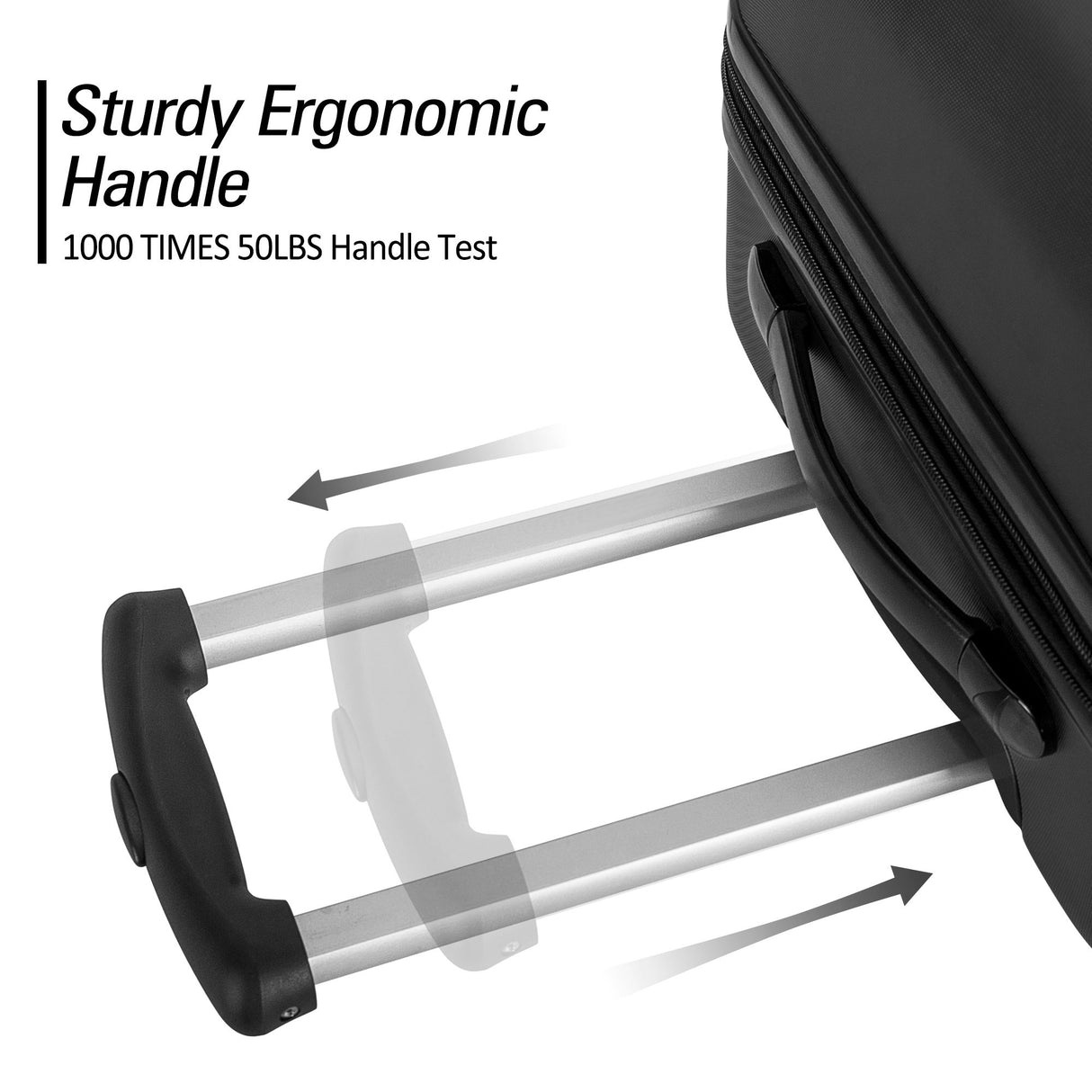 Black 3 Piece Luggage Set Hardside Spinner Suitcase with TSA Lock 20" 24' 28" Available