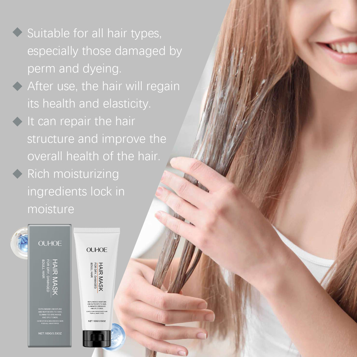 Repair Hair Mask Repair Hair Moisturizing Hair Clean Scalp Natural Fluffy Soft Gloss Hair Mask - V.I.P Digital Presence