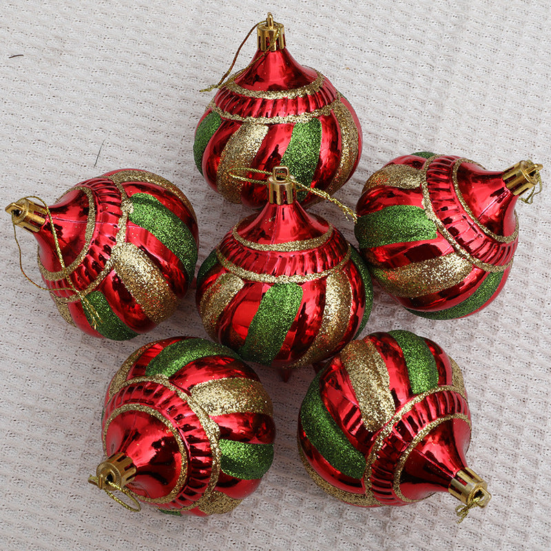 Christmas decoration painted onion shaped ball Christmas tree decoration hanging ball spiral cone ball - V.I.P Digital Presence