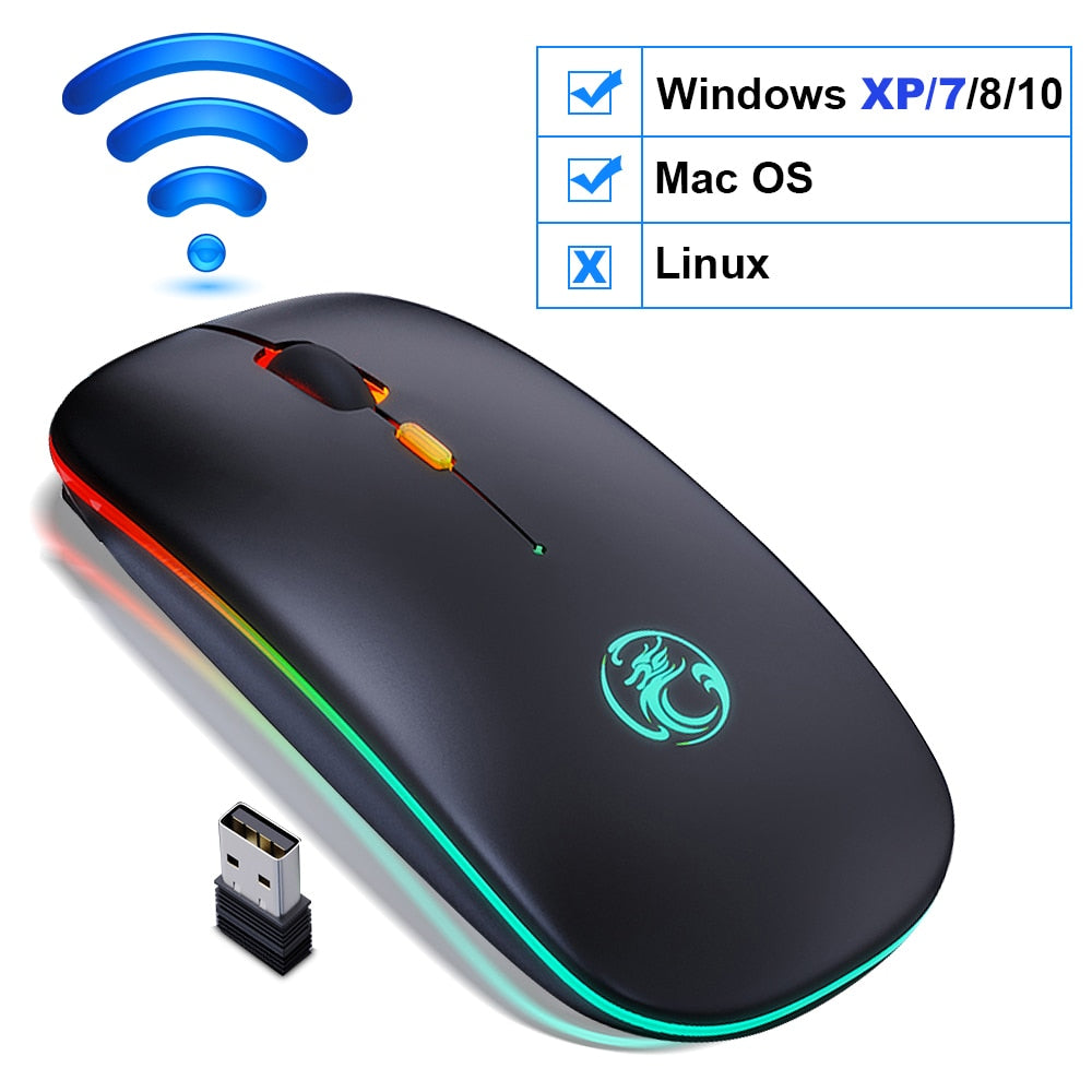 Wireless Mouse Bluetooth RGB Rechargeable Mouse Wireless Computer Silent Mause LED Backlit Ergonomic Gaming Mouse For Laptop PC - V.I.P Digital Presence