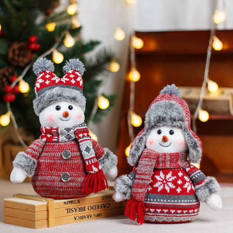 Doll Lei Feng Hat Scarf Snowman Doll Window Display Cute Christmas Snowman Cloth Doll - V.I.P Digital Presence