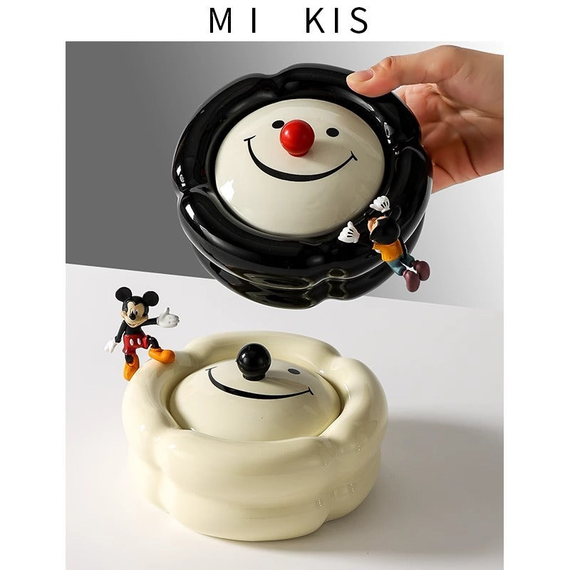 Light luxury and high-end feeling, home living room, anti fly ash with lid, office, high-end and atmospheric level, ceramic creative ashtray - V.I.P Digital Presence